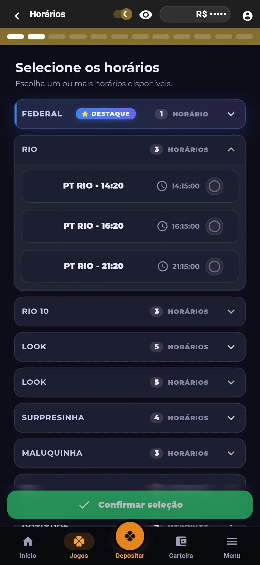 Seleção de loterias e horários para apostar no Jogo do Bicho